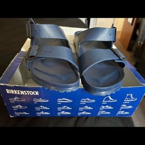 Women’s Blue Birkenstock Arizona Eva sandals.